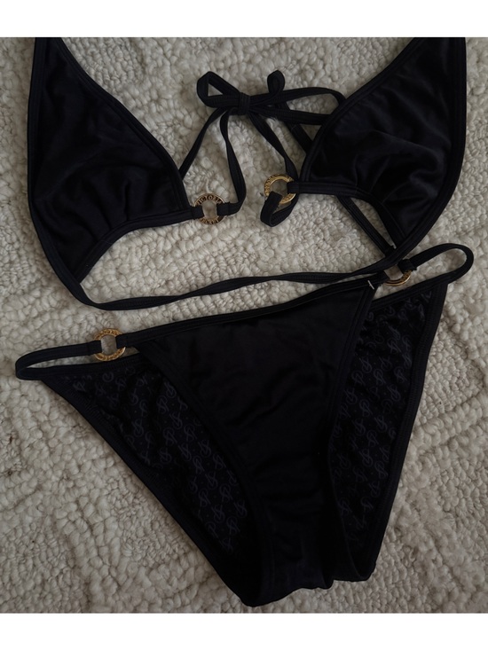 Victoria's Secret Other - Victoria's Secret Black tie Bikini with Gold Ring Accents